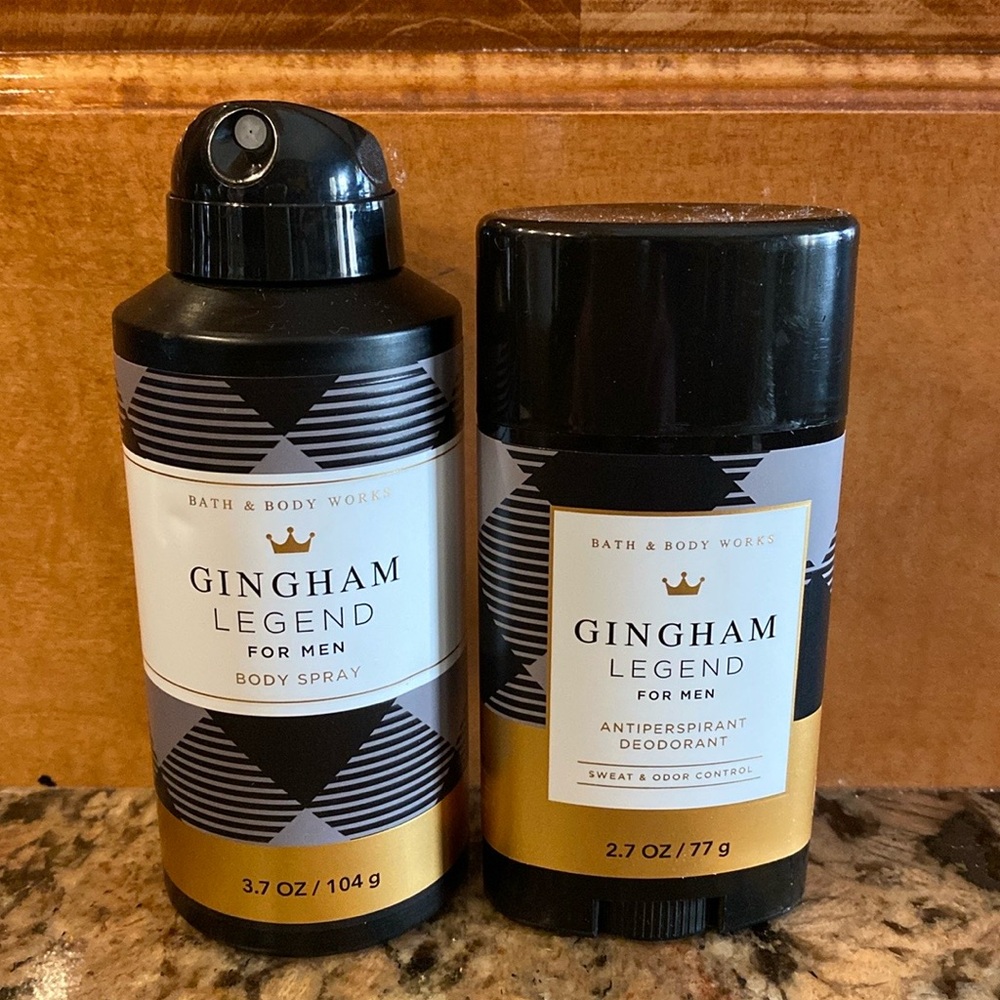 2-pc Set “GINGHAM LEGEND" by BBW, Body Spray & Antiperspirant Deodorant, NWTags